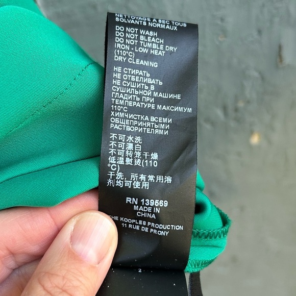 The Kooples Modernist Green Dress, size xxs - Picture 10 of 10